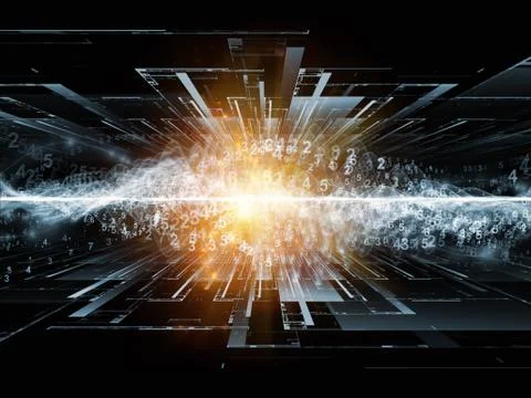 Numeric Sine Wave Arrangement Stock Illustration