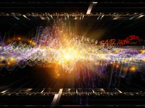 Numeric Sine Wave Arrangement 库存插图