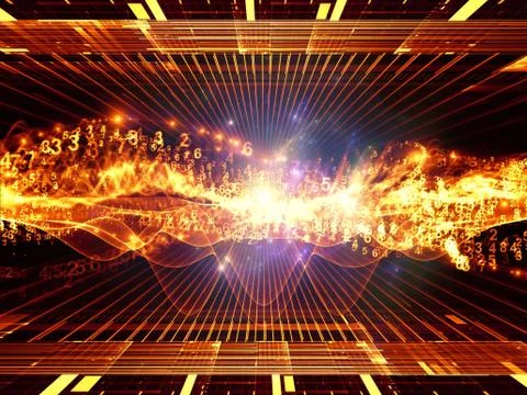 Numeric Sine Wave Arrangement Stock Illustration