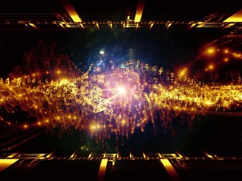 Numeric Sine Wave Arrangement Stock Illustration