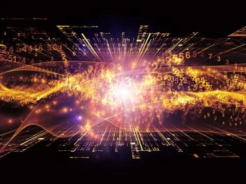 Numeric Sine Wave Arrangement 库存插图