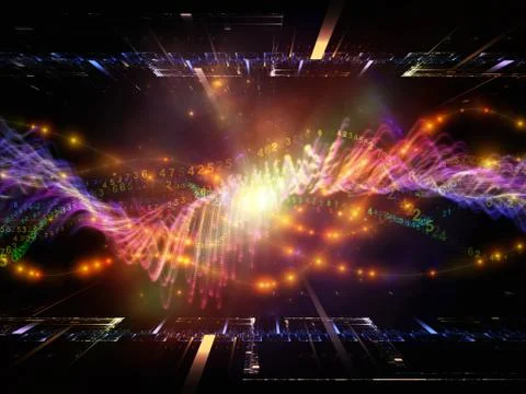 Numeric Sine Wave Arrangement Stock Illustration