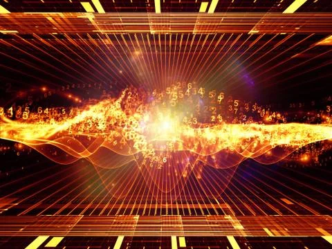 Numeric Sine Wave Arrangement Stock Illustration