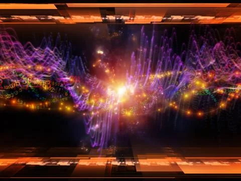 Numeric Sine Wave Arrangement 库存插图