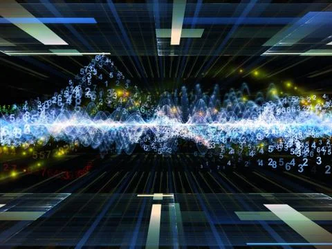 Numeric Sine Wave Composition Stock Illustration