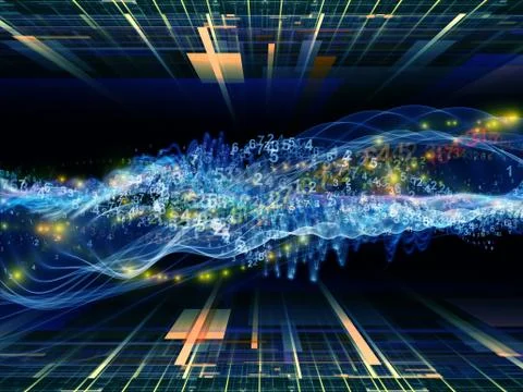 Numeric Sine Wave Composition 库存插图