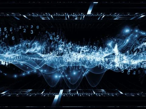 Numeric Sine Wave Composition Stock Illustration