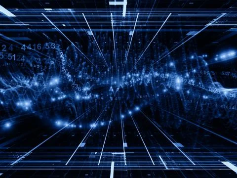 Numeric Sine Wave Composition Stock Illustration