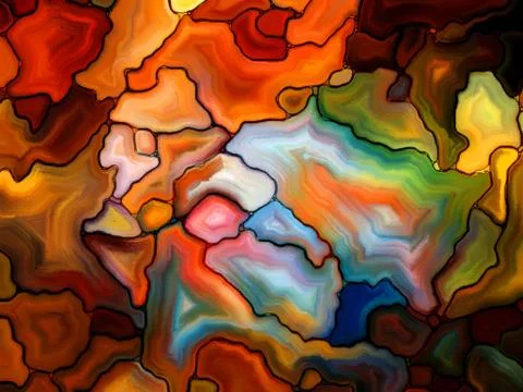 Numeric Stained Glass Stock Illustration