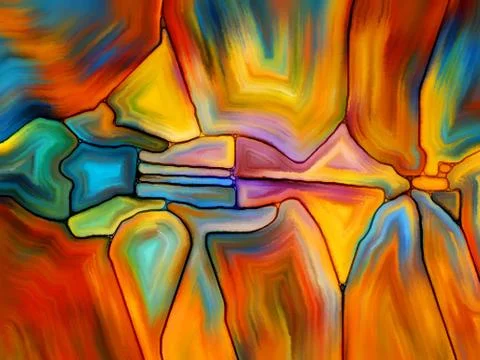 Numeric Stained Glass 库存插图