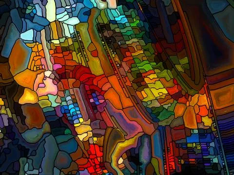 Numeric Stained Glass Stock Illustration