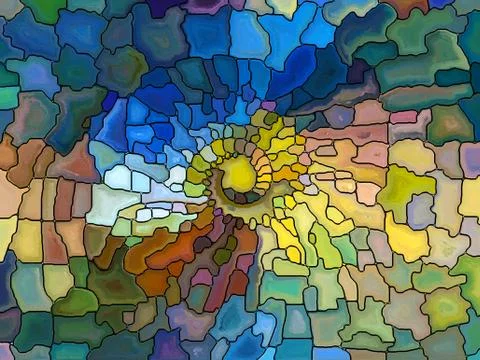 Numeric Stained Glass Stock Illustration