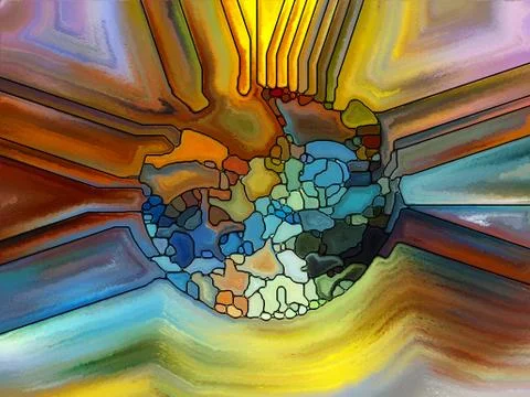 Numeric Stained Glass 库存插图