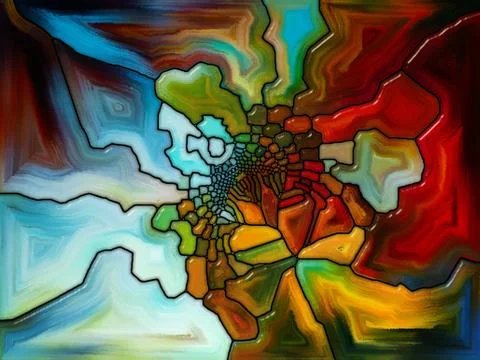 Numeric Stained Glass Stock Illustration