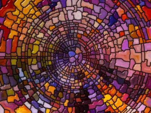 Numeric Stained Glass Stock Illustration