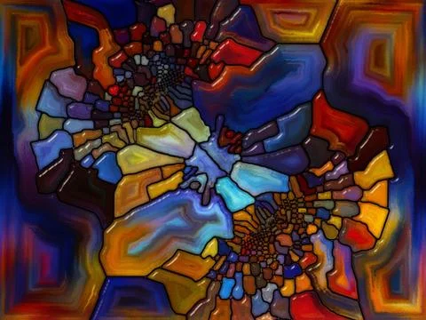 Numeric Stained Glass Stock Illustration