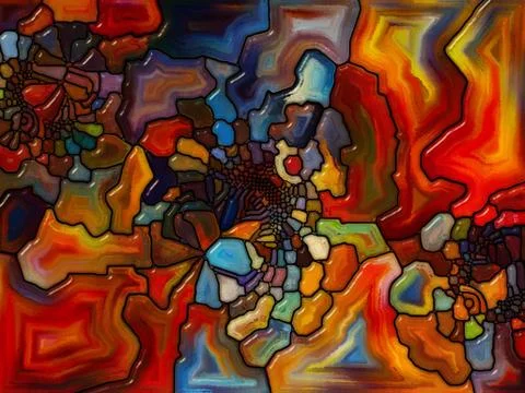 Numeric Stained Glass Stock Illustration