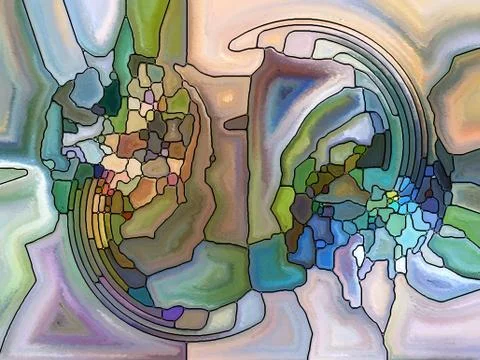 Numeric Stained Glass Illustrazione stock