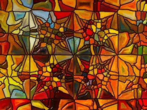 Numeric Stained Glass 库存插图