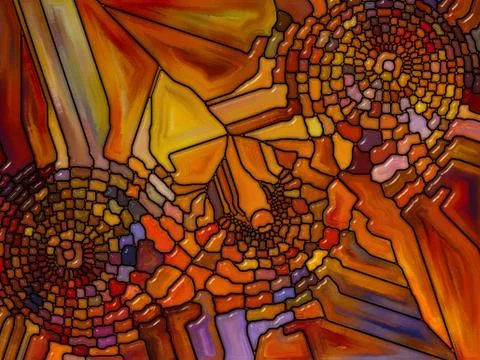 Numeric Stained Glass Stock Illustration