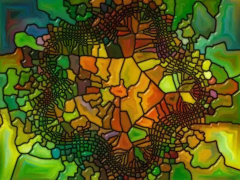 Numeric Stained Glass Stock Illustration