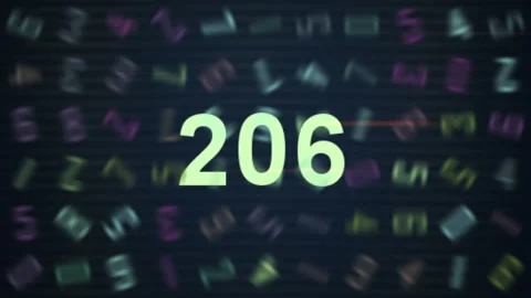 Numeric Timer Neon Numbers Countdown Digital Background Stock Footage 321738860