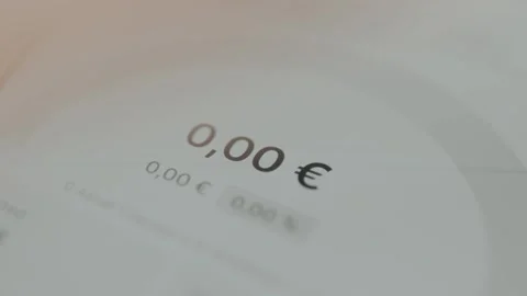 Numeric value indicating a zero balance in Euros Stock Footage 330251922