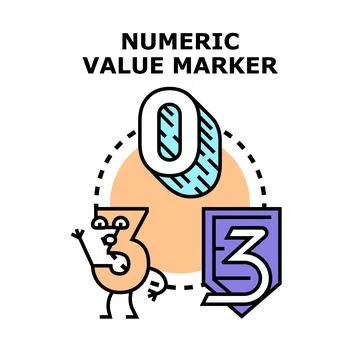 Numeric value marker data counting concept Stock Illustration