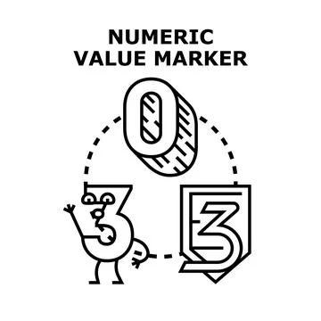 Numeric value marker data counting concept Stock Illustration