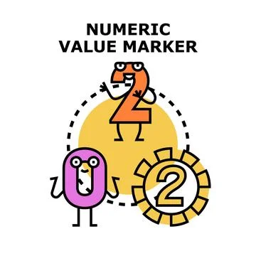 Numeric value marker with zero and two characters Stock Illustration