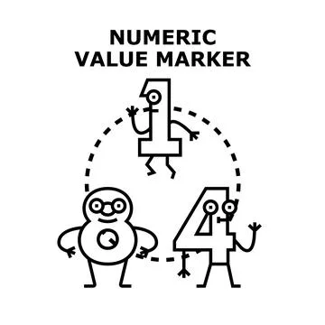 Numeric value markers representing data and information Stock Illustration