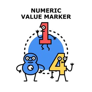 Numeric value markers representing data and information Stock Illustration