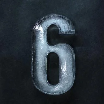 Numeric value, numbers made out of ice isolated on dark studio background 스톡 사진