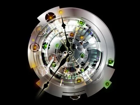 Numeric Vision of Clockwork Stock Illustration