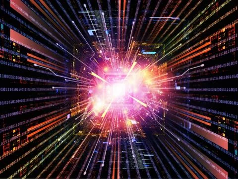 Numeric Vision of CPU Illustrazione stock