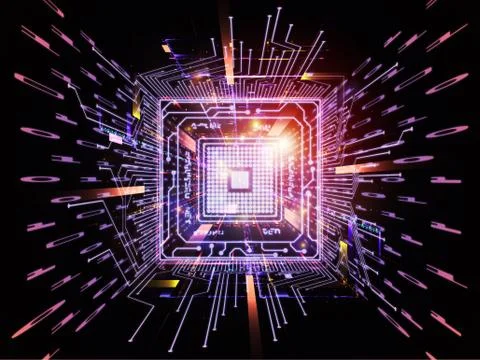 Numeric Vision of CPU Stock Illustration