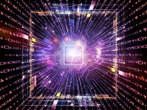 Numeric Vision of CPU Stock Illustration