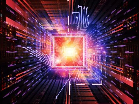 Numeric Vision of CPU Stock Illustration