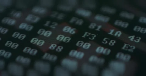 Numerical Code Stream, macro view Stock Footage 310805946