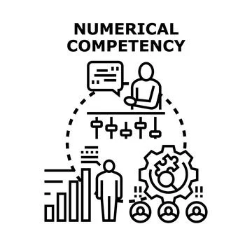 Numerical competency developing analytical skills and data understanding Stock Illustration