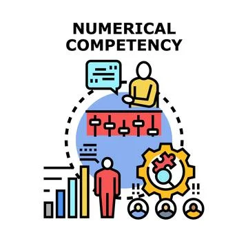 Numerical competency developing analytical skills and data understanding Stock Illustration