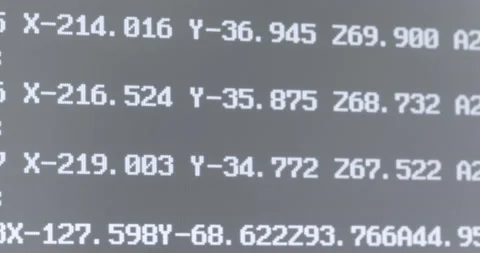 Numerical control display for an industrial machine with digits of the progra Stock Footage 234456359