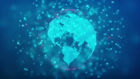 Numerical Database of the Future Digital Business World Stock Footage 338446878