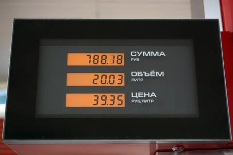 Numerical Dial of a Gasoline Pump Stock Photos