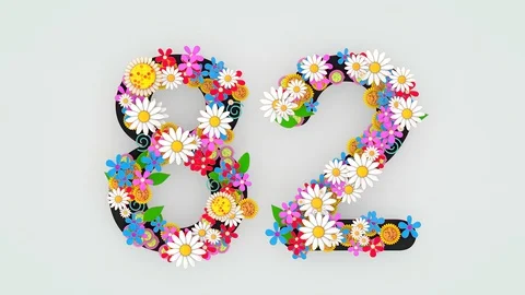 Numerical digit floral animation, 82. Stock Footage 108482576