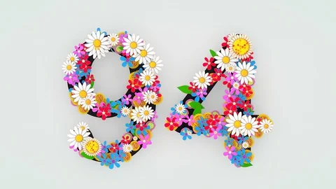 Numerical digit floral animation, 94. Stock Footage 108577290