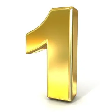 Numerical digits collection, 1 - ONE. 3D golden sign Numerical digits coll... Stock Photos