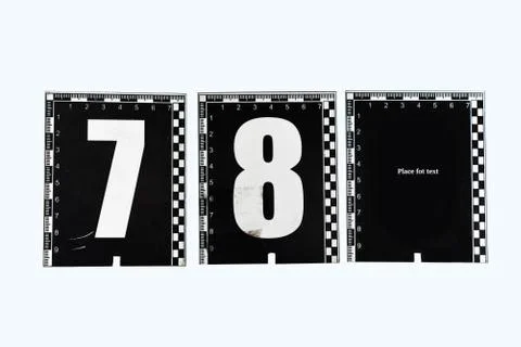 Numerical identifier to indicate the traces at the scene of the crime Fotos Stock