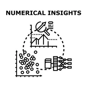 Numerical insights data analysis and business intelligence concept Illustrazione stock