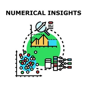 Numerical insights data analysis and business intelligence concept Stock Illustration